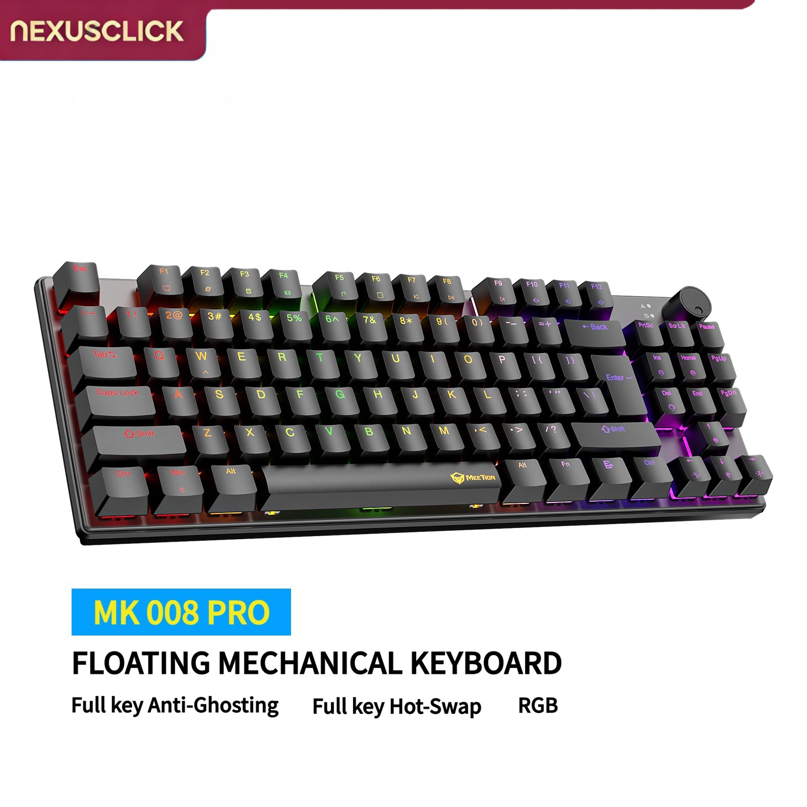 Anti-Ghosting Keyboard - NexusClick 88 Key Hot Swappable Mechanical