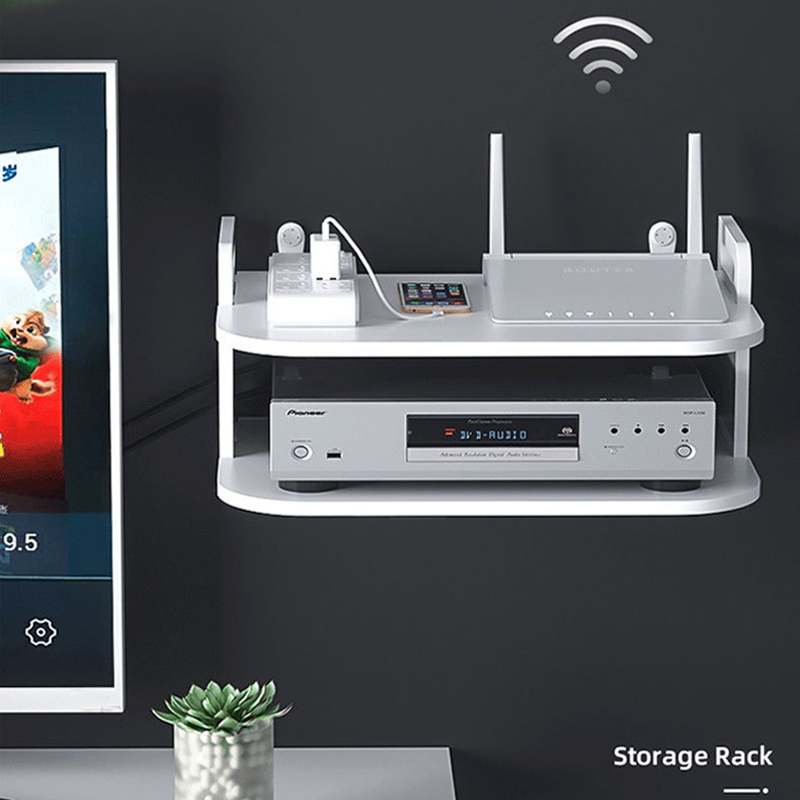 Desk Cable Organizer - Wall-Mounted Router Cable Organizer Shelf Ventilated