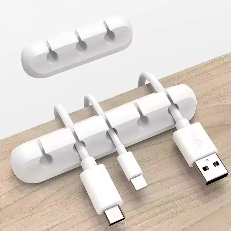 Desk Cable Organizer - Silicone USB Cable Clip Winder Organizer