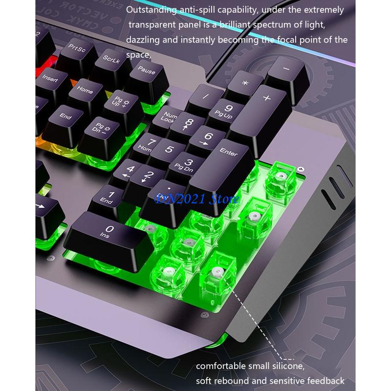 Anti-Ghosting Keyboard - F3KE DS600 Ergonomic Corded Keyboard With