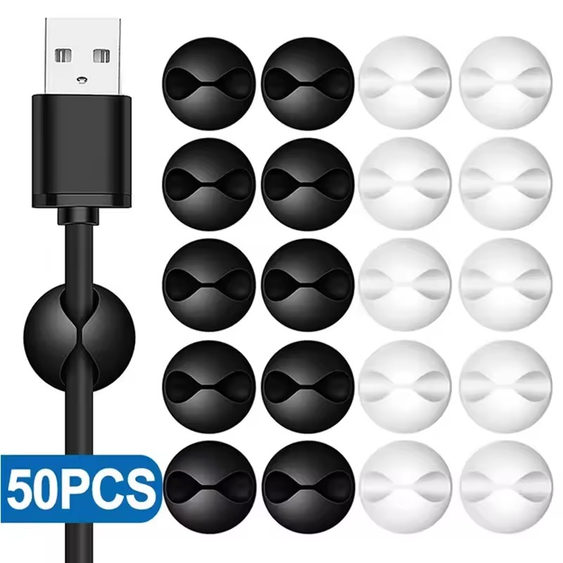 Desk Cable Organizer - 5/50Pcs Desktop Wall Cable Clips Wire