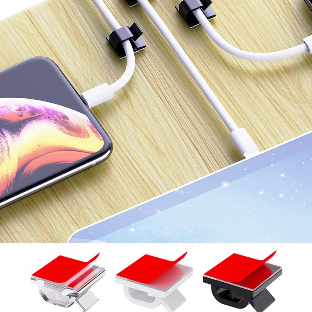 R Shape Transparent Plastic Ca - Desk Cable Organizer review and price
