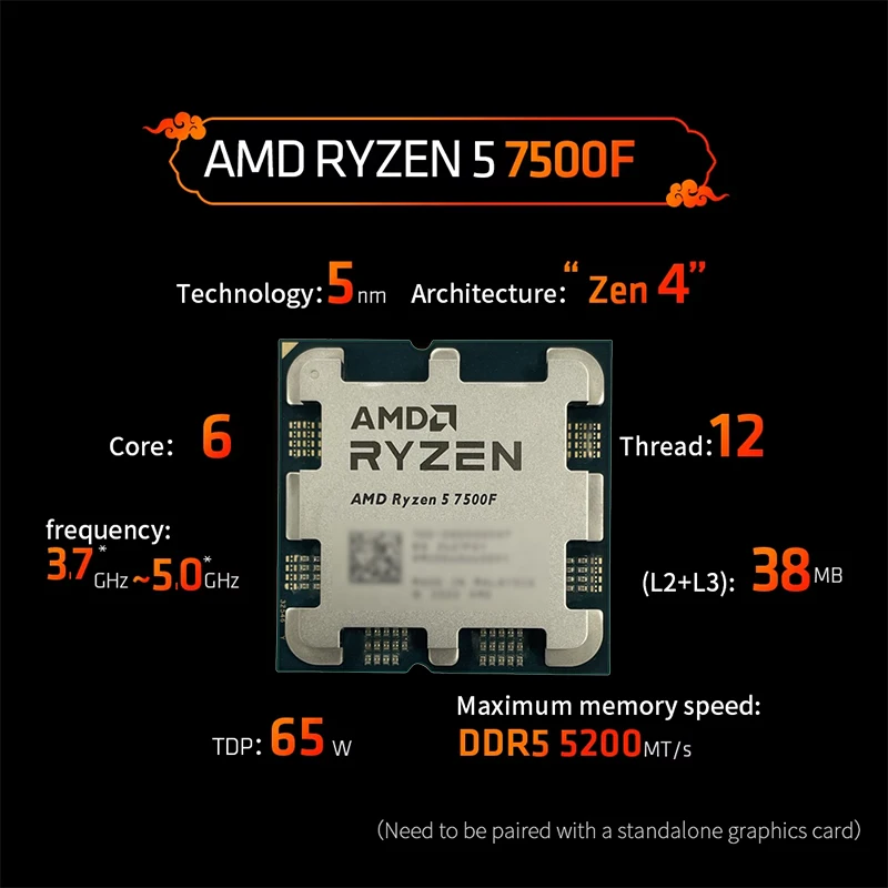 AMD Ryzen 5 7500F AM5 5nm Gami - Pc Gaming Custom review and price