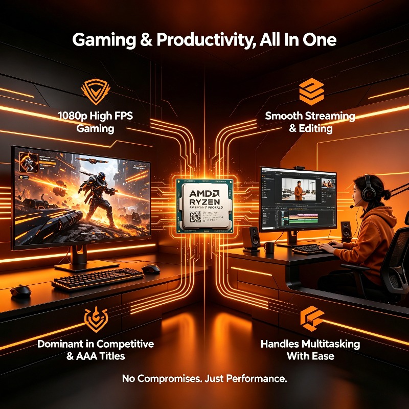 AMD Ryzen 7 9800X3D 8C 16T OC  - Amd Cpu Ryzen 7 review and price