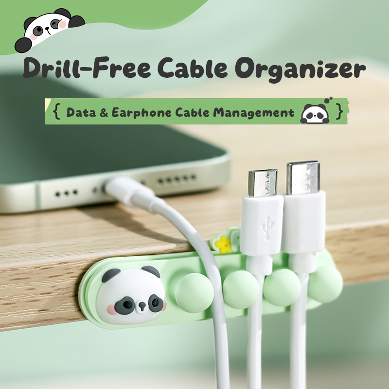 Cartoon Panda Cable Holder: Se - Desk Cable Organizer review and price