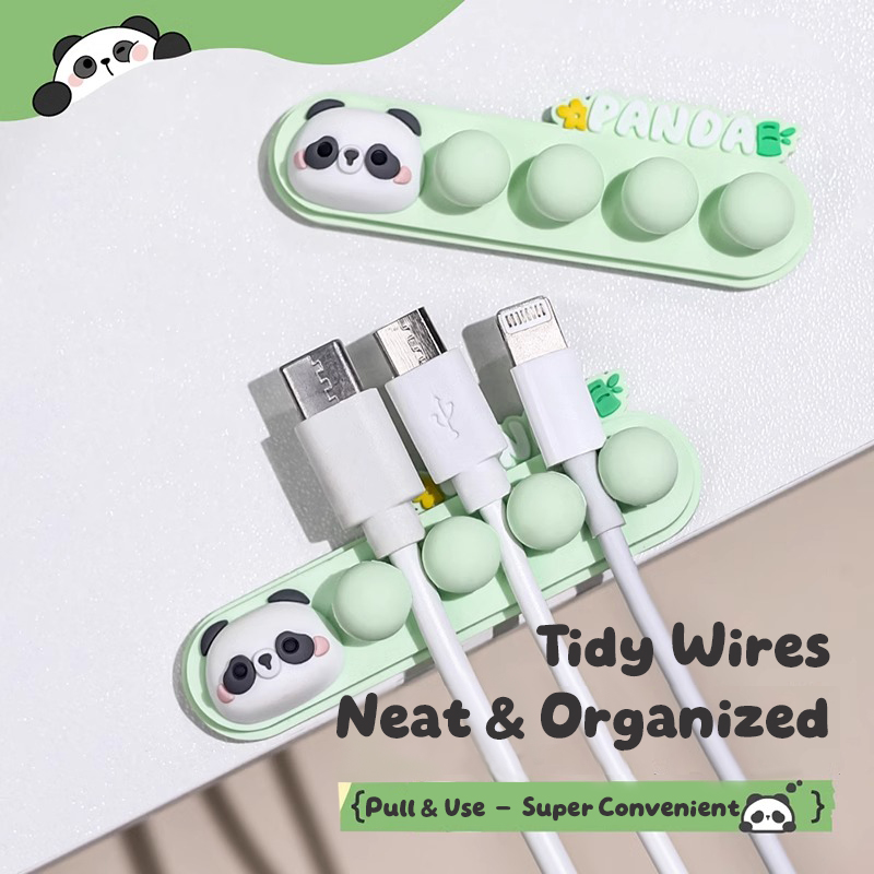 Cartoon Panda Cable Holder: Se - Desk Cable Organizer review and price